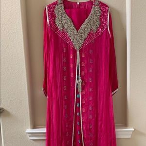 Crinkle chiffon heavy work stitched